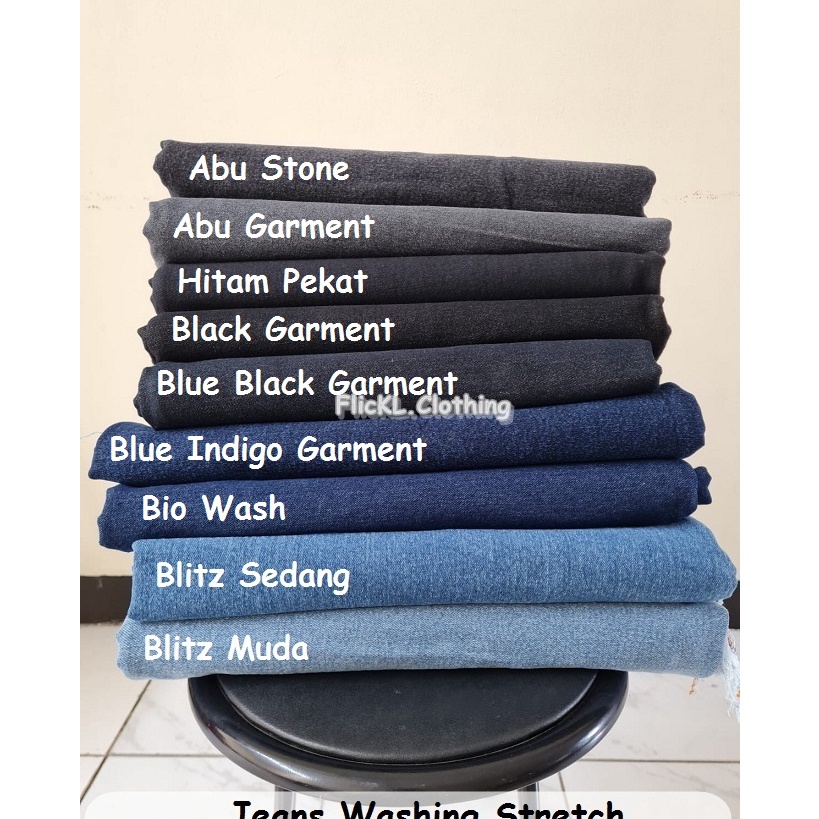 Belanja Murmer Bahan Kain Jeans Wash Stretch Denim Washing Cucian Jeans Washing Melar Potongan 125 M