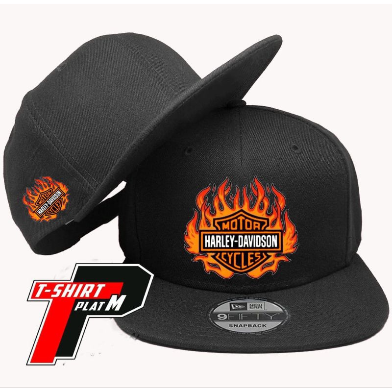 Topi Harley Davidson Fire Snapback