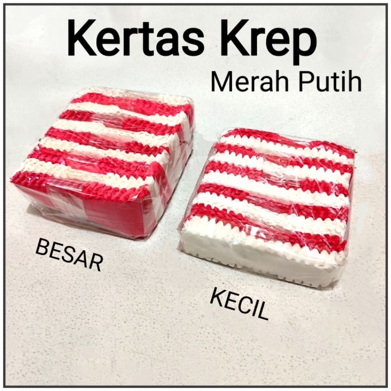 

1 Pak Kertas Krep Merah Putih Isi 10 Bungkus ( Besar & Kecil )