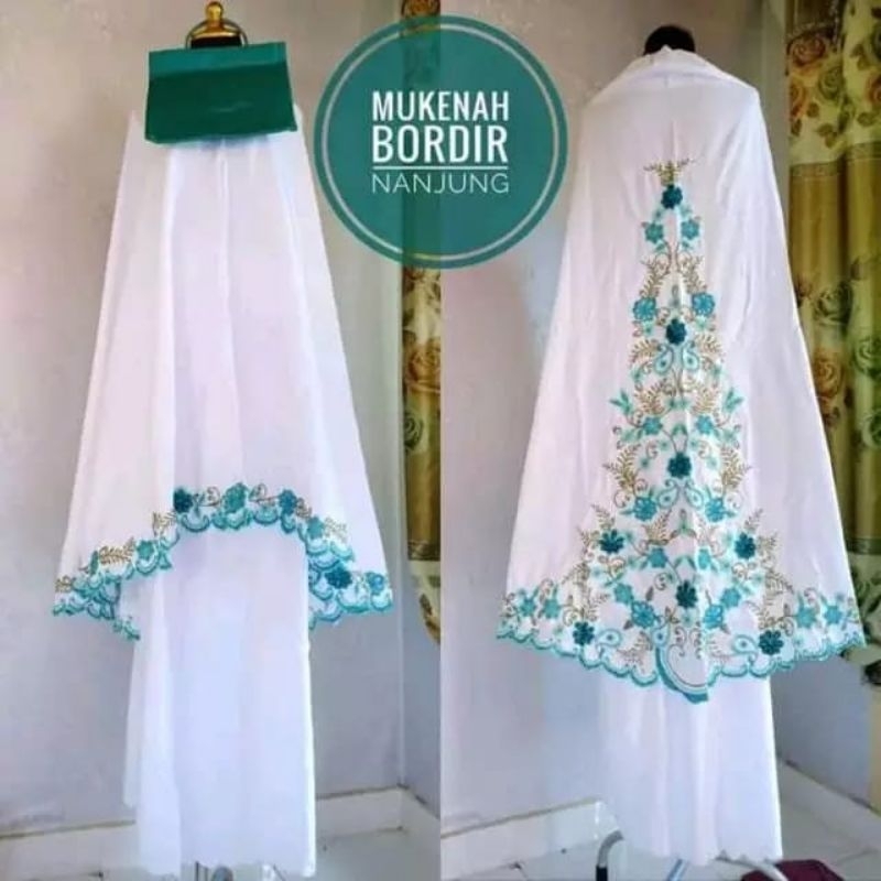 MUKENA KATUN BORDIR PUNGGUNG BY NANJUNG ABADI/MUKENAH DEWASA KATUN BORDIR NANJUNG BALDU/MUKENAH BORD