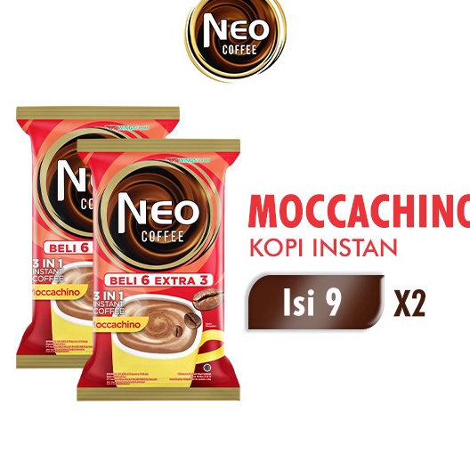 

MEGA SALE Neo Coffee Kopi Instan Moccachino Pack 2 gr isi 6 3 pcs x2