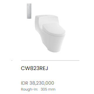 TOTO CLOSET KLOSET DUDUK PUTIH  One Piece Toilet CW823REJ