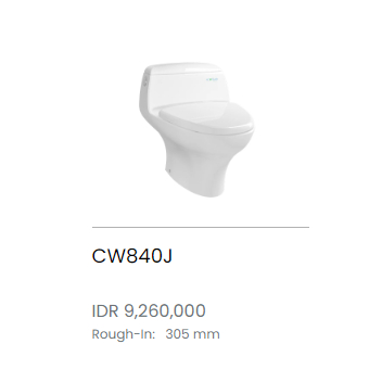 TOTO CLOSET KLOSET DUDUK PUTIH  One Piece Toilet CW840J