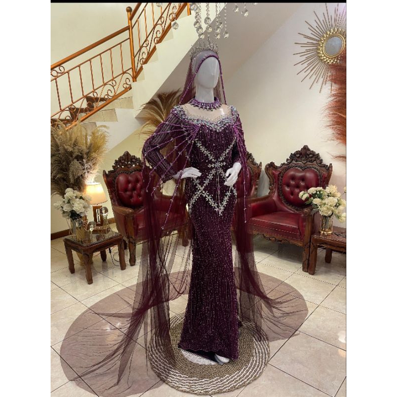 GAUN PENGANTIN SLIM DUYUNG BEREKOR//GAUN PENGANTIN MEWAH MODERN