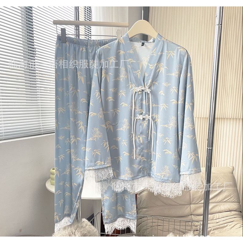 BAJU PIYAMA SATIN / BAJU TIDUR WANITA / MODEL PIYAMA GAYA CINA BARU / PIYAMA BARU / LENGAN PANJANG