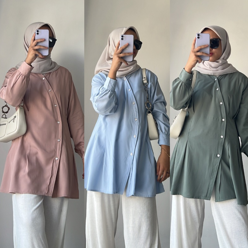 Terlaris ✅ COD LEODY LONG SHIRT by Leody || Kemeja Wanita ||COD)