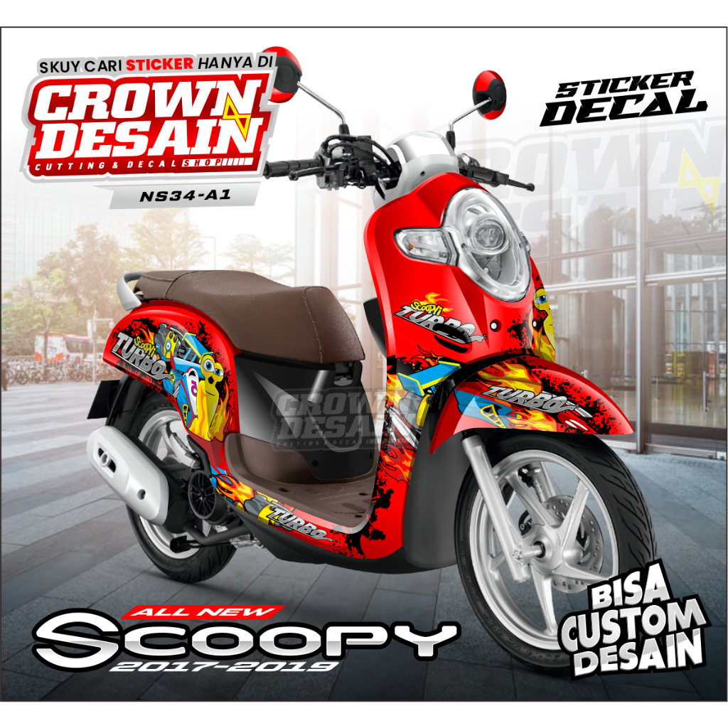 Decal All New Scoopy Merah NAIL TURBO - Sticker Decal Scoopy Stylish 2020 - KODE NS