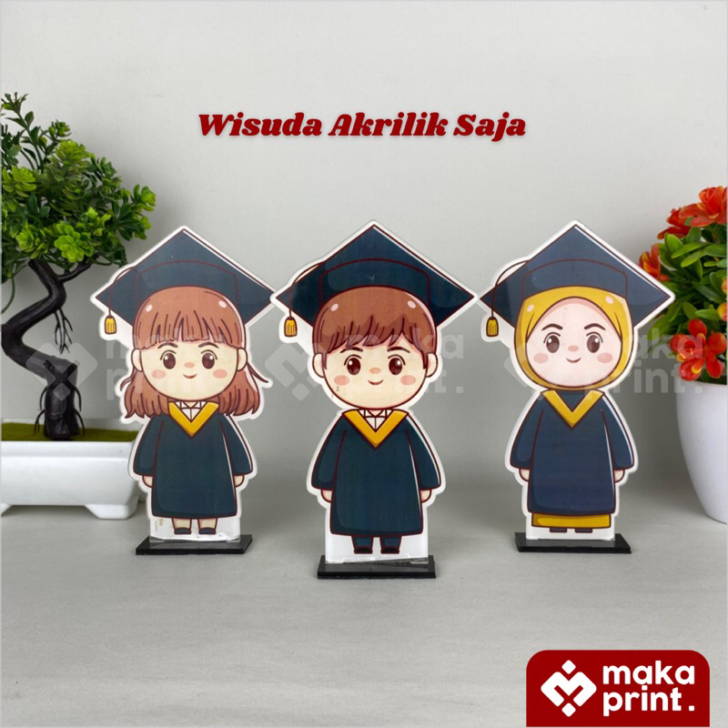 Piala Wisuda Akrilik (Sarjana) Akrilik Saja - Piala Wisuda Kampus Almamater Hijau Tua Institut Agama