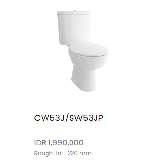 TOTO CLOSET KLOSET DUDUK PUTIH  Close Coupled Toilet CW600J/SW600JP