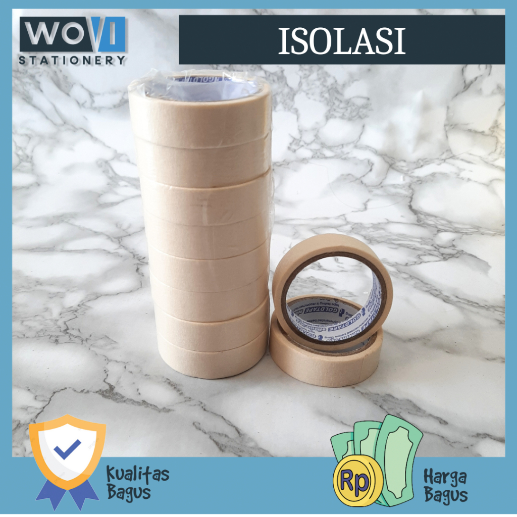 

[PCS] Isolasi Kertas Kecil GoldTape 1/2mm x 10yard / Masking Tape 1/2mm x 10yard GoldTape