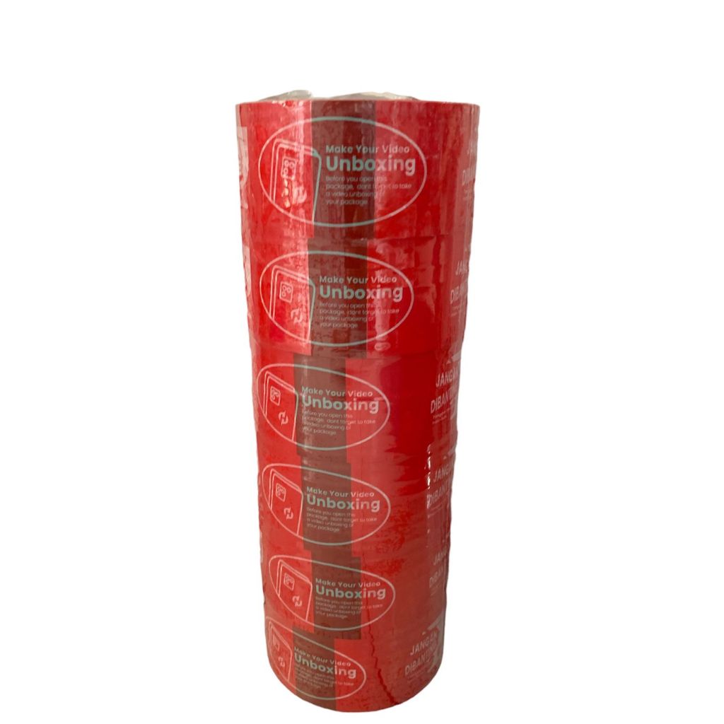 

(6Pcs) [MERAH] Lakban Unboxing Fragile Merah - Wajib Unboxing- Unboxing MPI 72 YARD