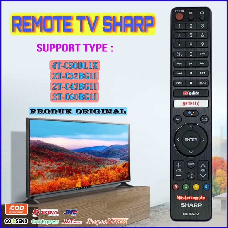 SGW864 packingaman REMOT REMOTE TV SHARP SMART TV  SHARP ANDROID TV GB326WJSA ORIGINAL