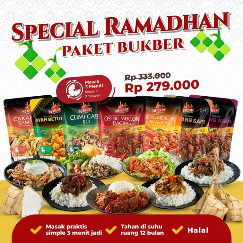 

[PO] PAKET HEMAT ALL VARIAN LAUK SIAP SAJI By Mercon Merah Putih