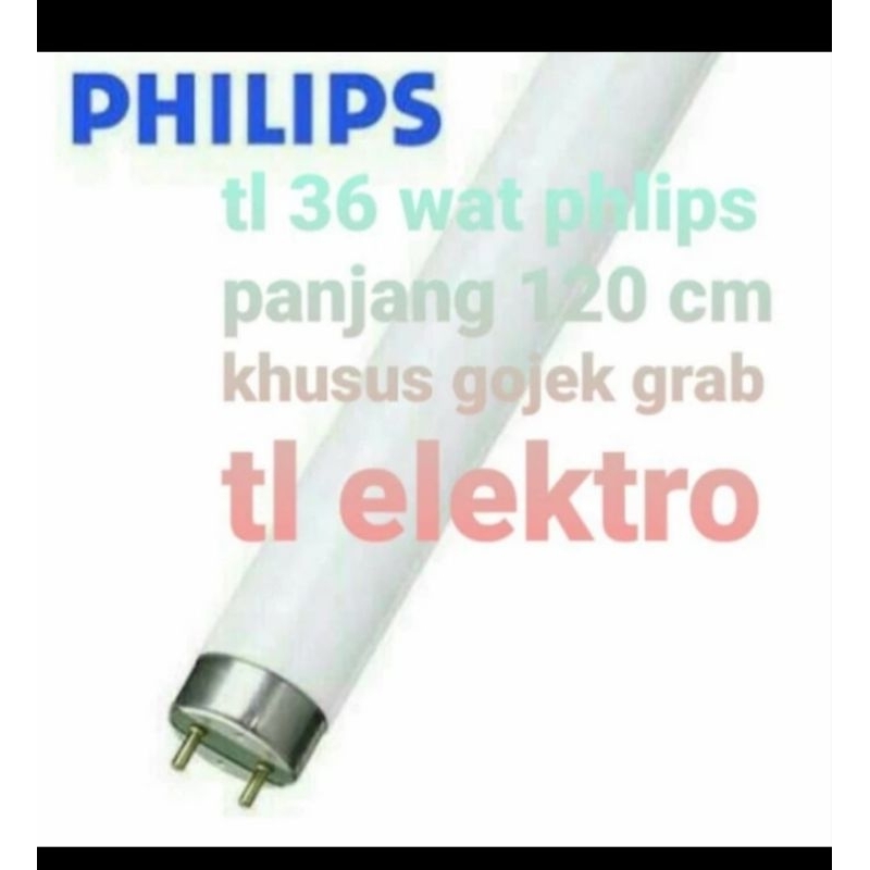 lampu tl 36 wat Putih Philips 120 cm neon panjang biasa khusus instan pengiriman