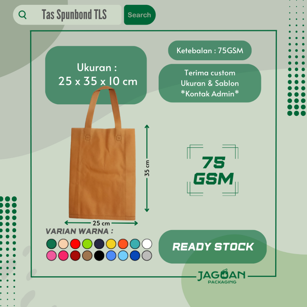 

Tas Spunbond TLS 25 x 35 goodie bag