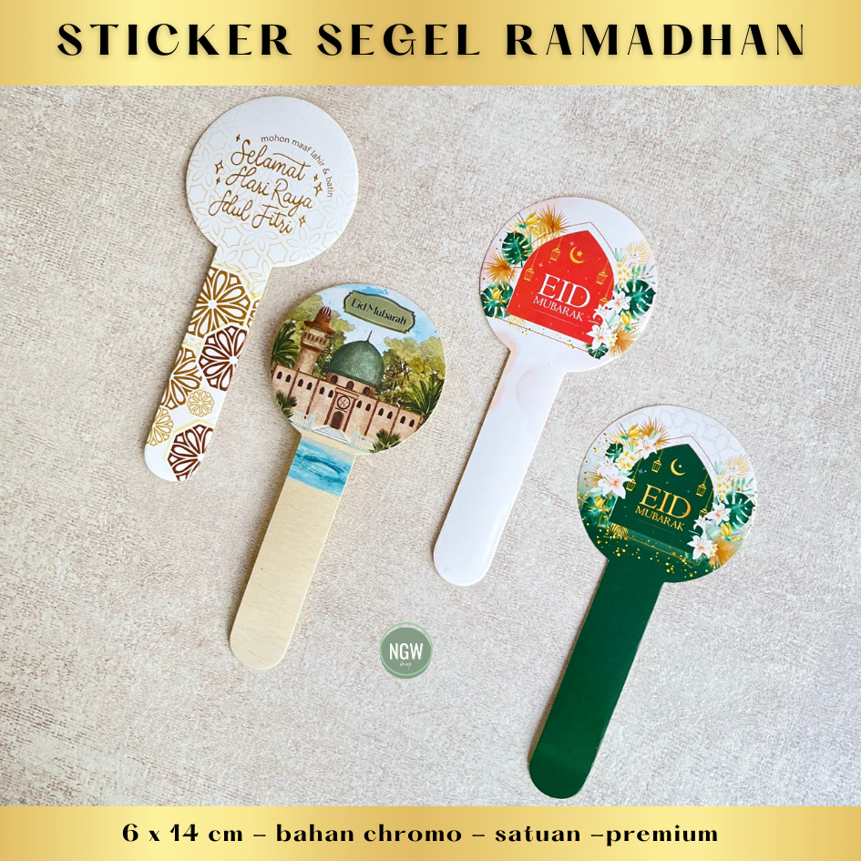 

Sticker segel toples kue kering tema eid mubarak ramadhan idul fitri 6 x 14 cm satuan