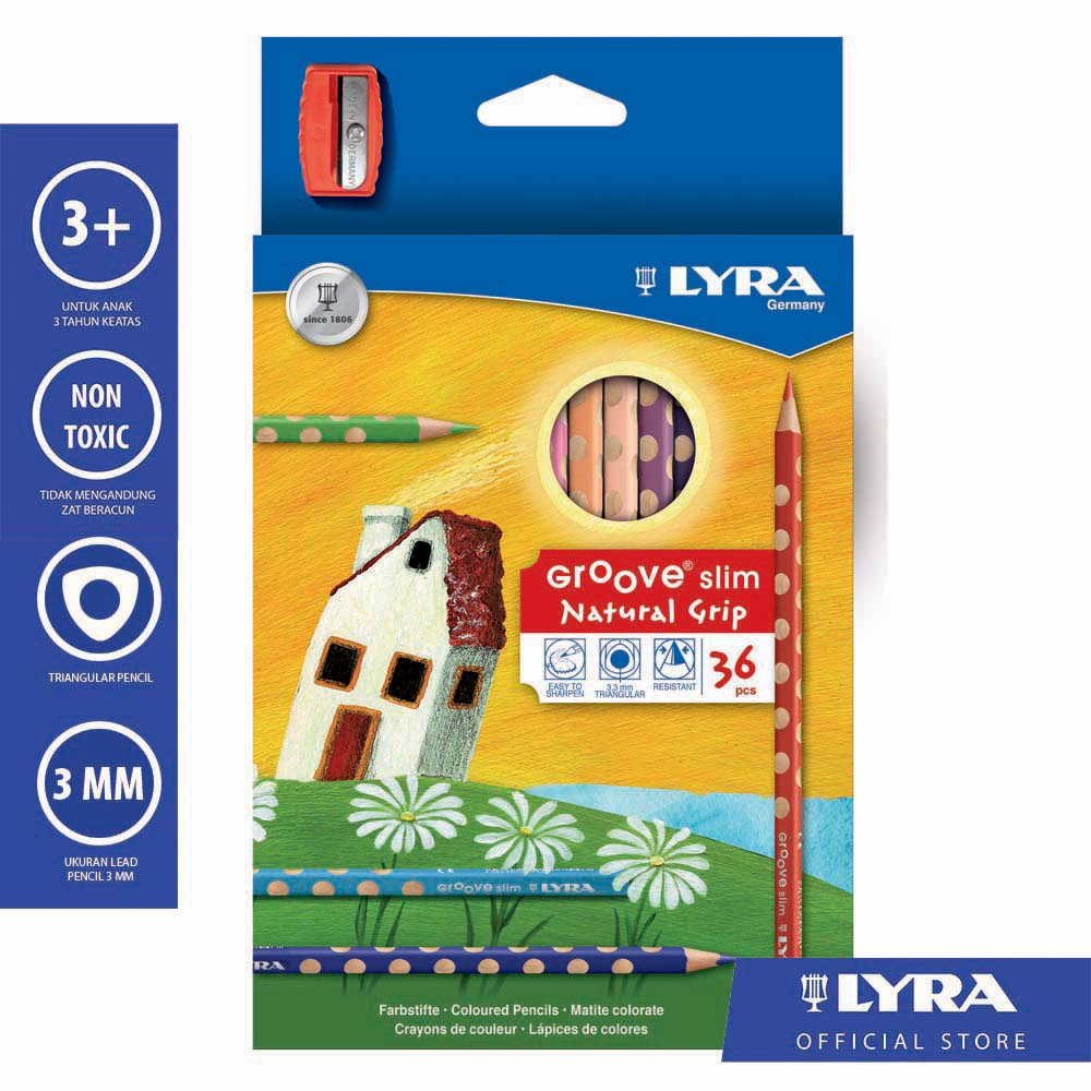 

LYRA Groove Slim Colour Pencil 36 Colours Hangable Box # 2821360