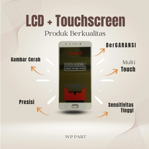 Lcd + Touchscreen Oppo F3 White (Garansi Lem)