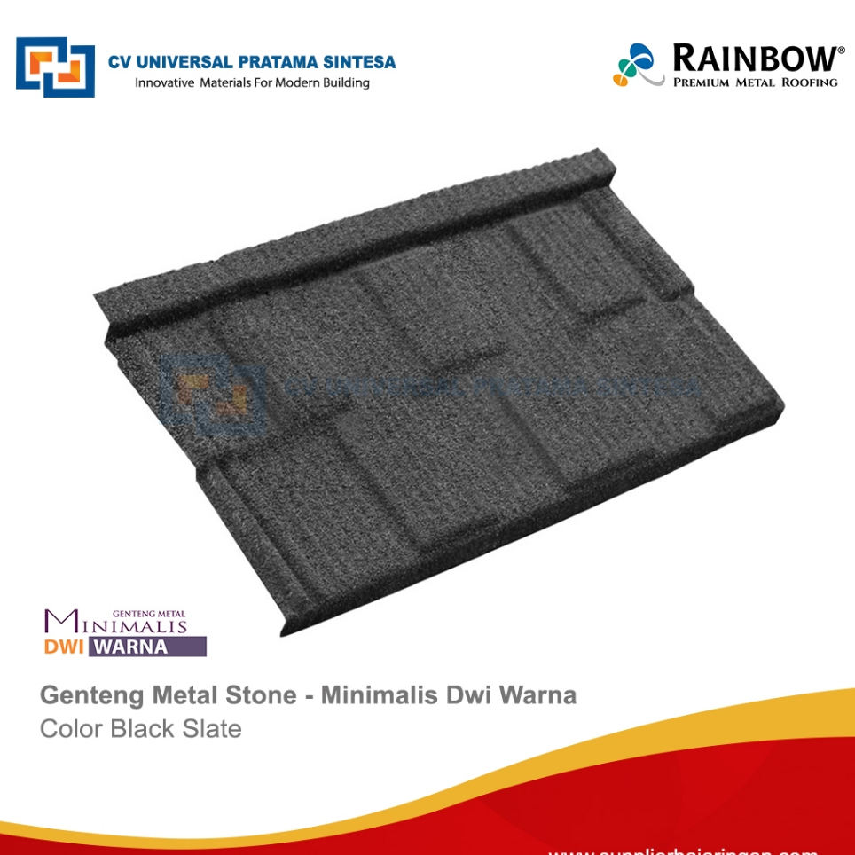 Genteng Metal Stone Minimalis Dua Warna Rainbow Roof