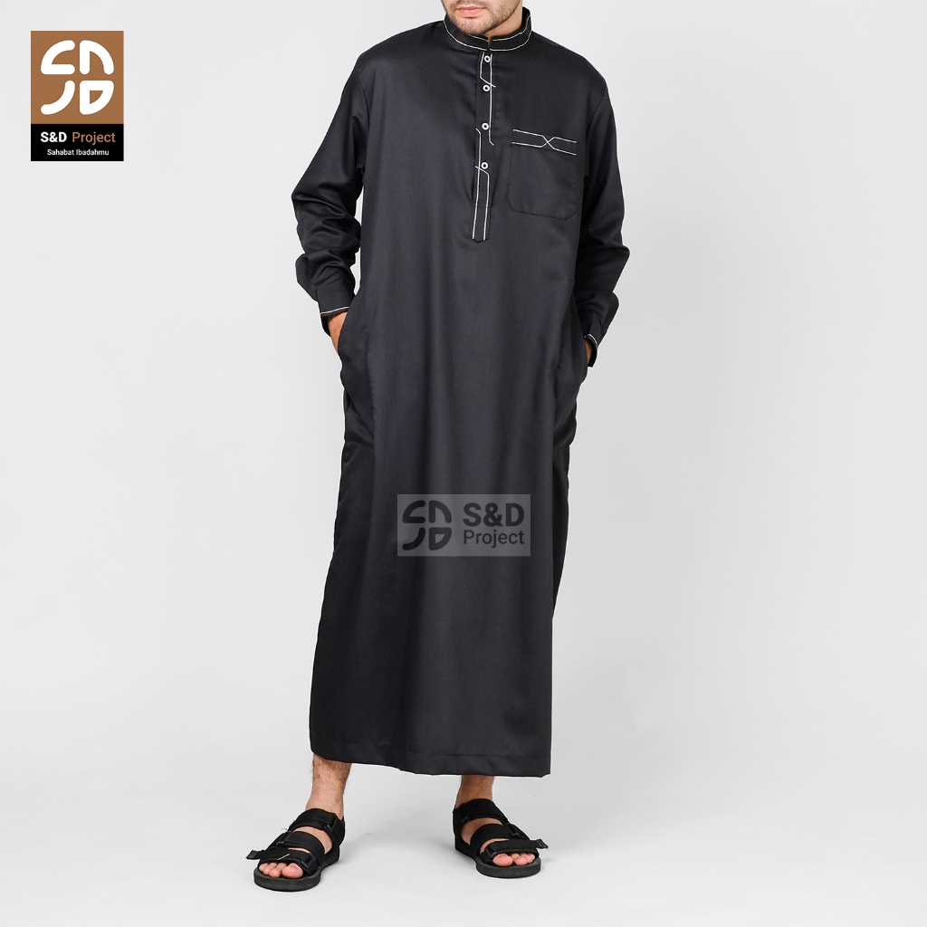 S&D Project Gamis Jubah Katun Toyobo Lengan Panjang Polos Model Turki Arabian Pakistan Ukuran M L XL