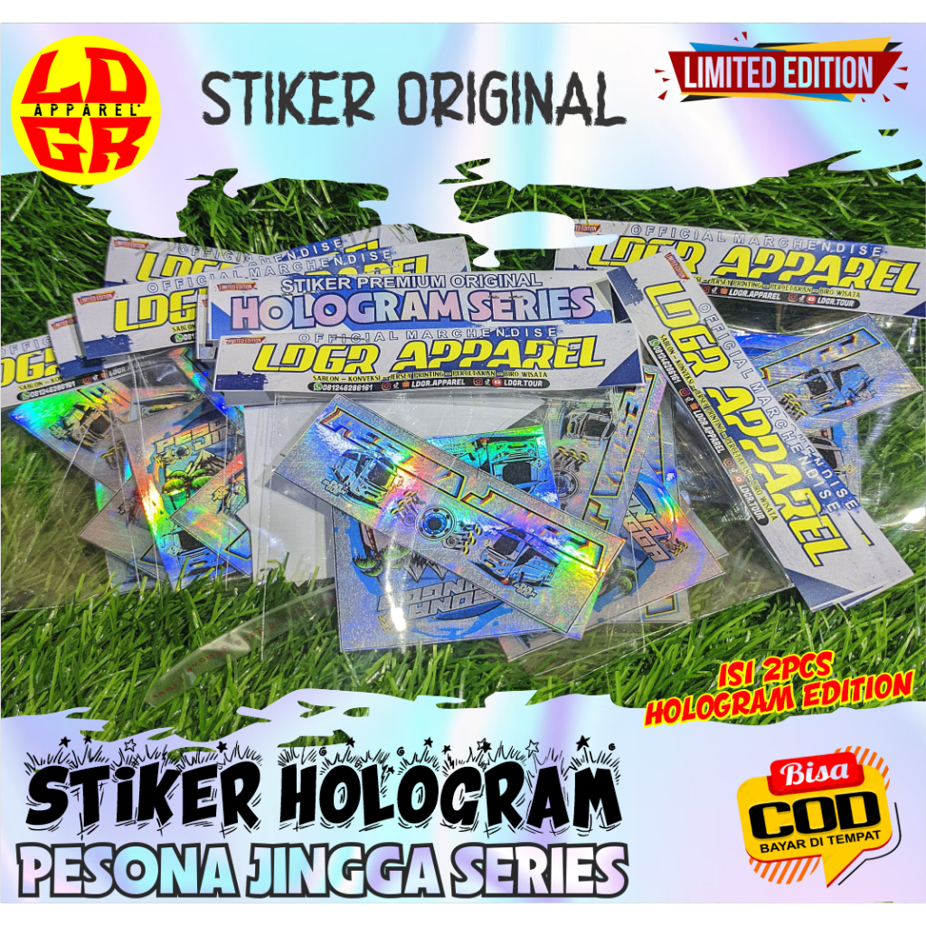 

Stiker Bus Pesona jingga HOLOGRAM SERIES Ori Basuri bus mania