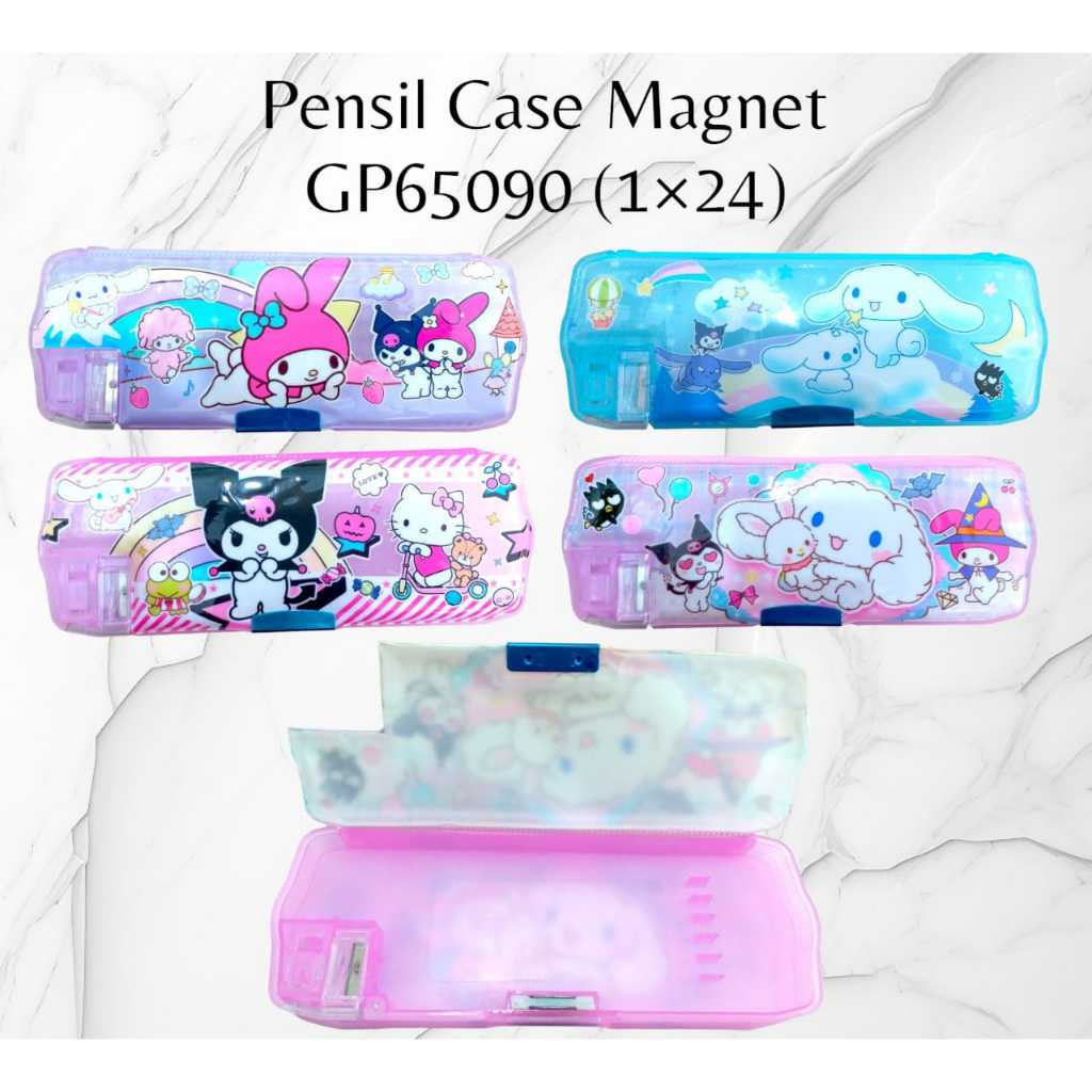 

PENSISL CASE / KOTAK PENSIL TRANSPARAN OVAL SANRIO MAGENT