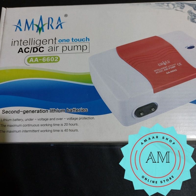 MESIN AERATOR 2 LUBANG ACDC AMARA AA-6602 / AMARA POMPA UDARA AC DC AERATOR AQUARIUM AA 6602 / AC DC