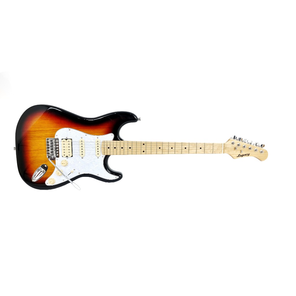 Gitar Elektrik Merk Legacy Original EG-102 PSB HSS Warna Sunburst Bonus Tas dan Kabel Jack Listrik M