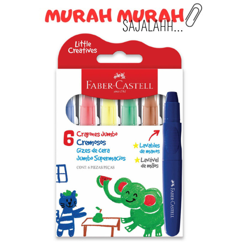 

Little Creatives / Jumbo Creamy Crayons Faber Castell 6 Warna / Crayon Anak Model Putar