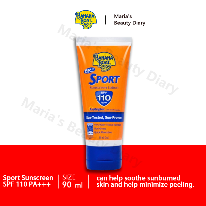 Banana Boat Sport Sunscreen SPF 110 PA+++ 90ml /Sunblock/Sunscreen True to skin/Sunscreen Badan/banana boat spf 110 spray