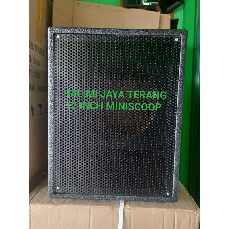 BOX SPEAKER 12 INCH MODEL MINISCOOP BOX SUBWOOFER TRIPLEK SEMI MERANTI