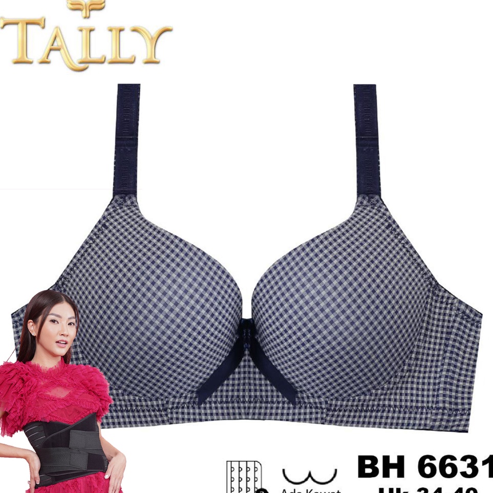 ART S28N TALLY BH 6631 Bra Ada Kawat Bahan Katun Busa Tipis Cup C Kait 3 Bra Harian Nyaman Dipakai