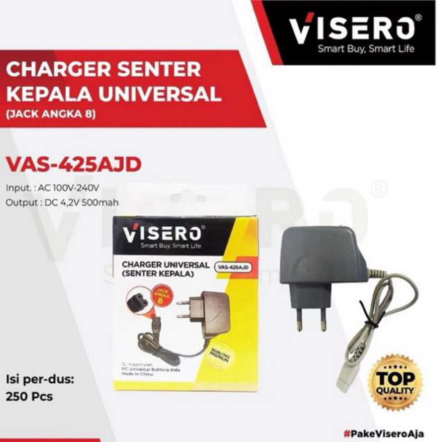 Charger Cas Casan Senter Kepala Dony 2 Lubang Kl-108 Visero VAS-425 AJD Jack Angka 8 Kualitas Premiu