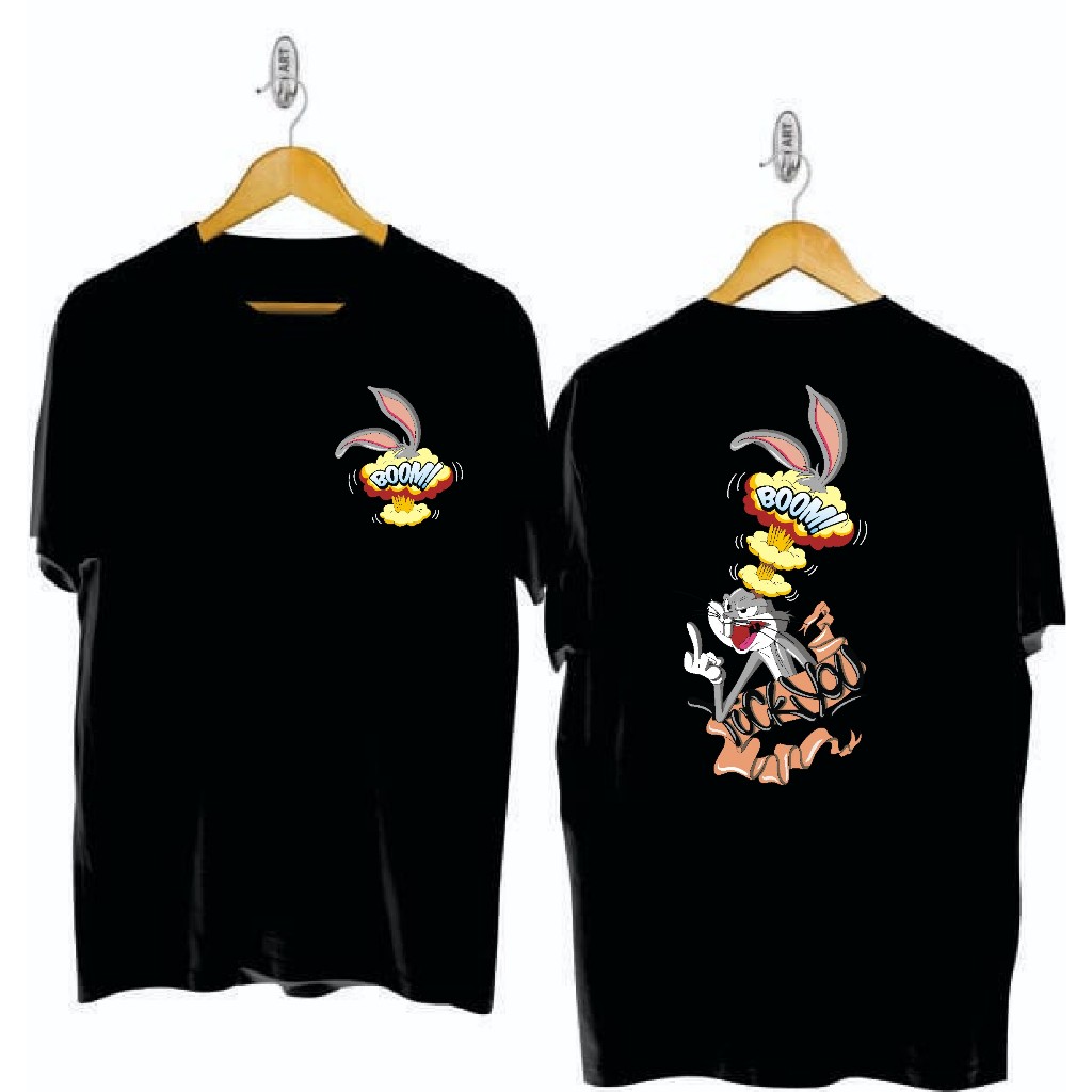 KAOS OBLONG COWOK DEWASA SABLON DEPAN BELAKANG MOTIF KELINCI BOOM KAOS PRIA KEREN