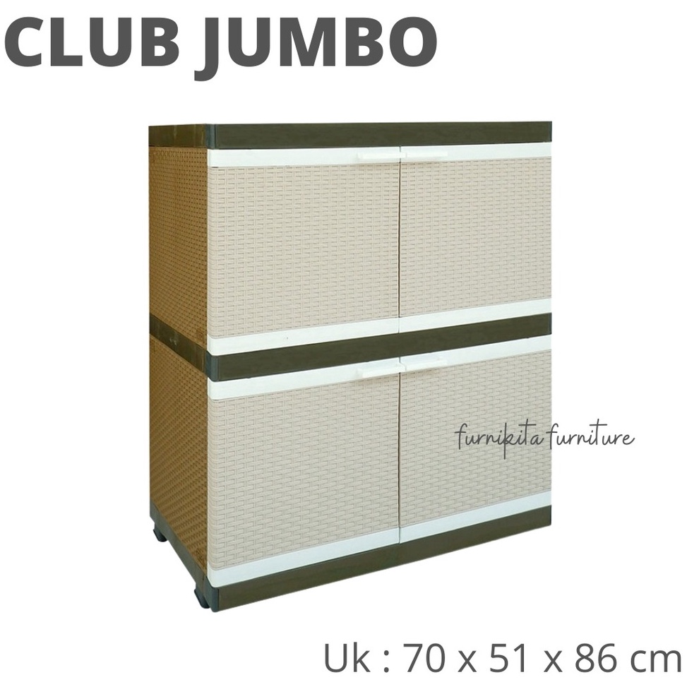 TERBAIK LEMARI PAKAIAN PLASTIK CLUB SUSUN 2 BESAR