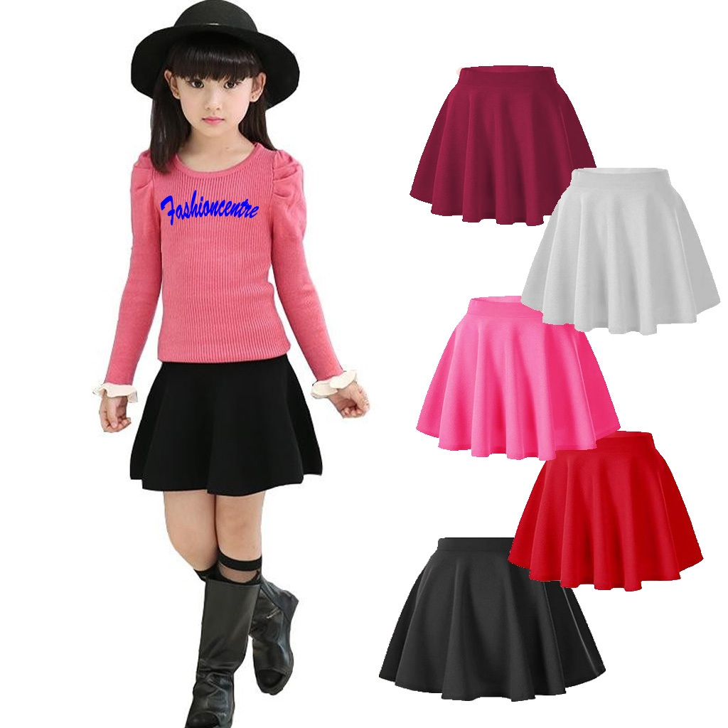 Rok  anak perempuan korea rok polos rok pentas anak terbaru umur 1 sampai 10 tahun