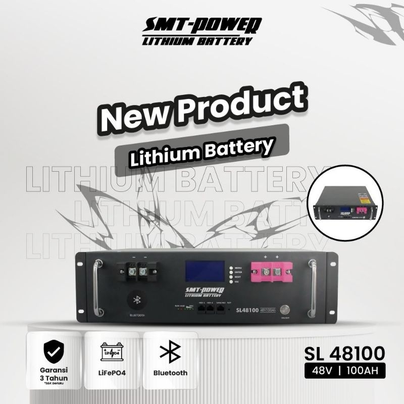 Rackmount Battery Lithium LiFePO4 SMT-Power 48V 100AH - SL48100 - 51.2V 100AH