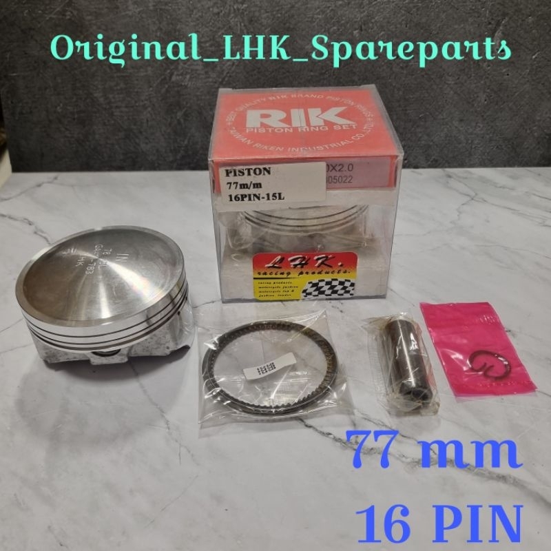 Piston Seher LHK 77 77mm Pin Pen 16 Set Ring Piston Seher Original LHK Thailand