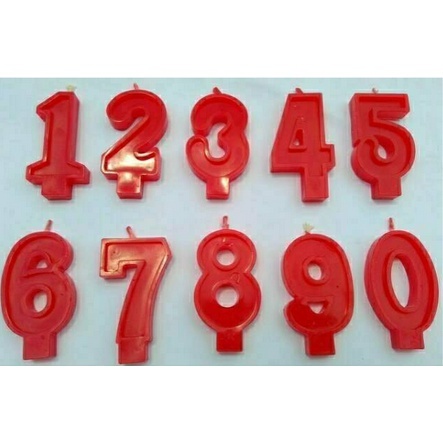 Lilin Angka Merah Lilin Ulang Tahun Glosy Red Perlengkapan Pesta Perayaan Aman Murah Berkualitas Kue