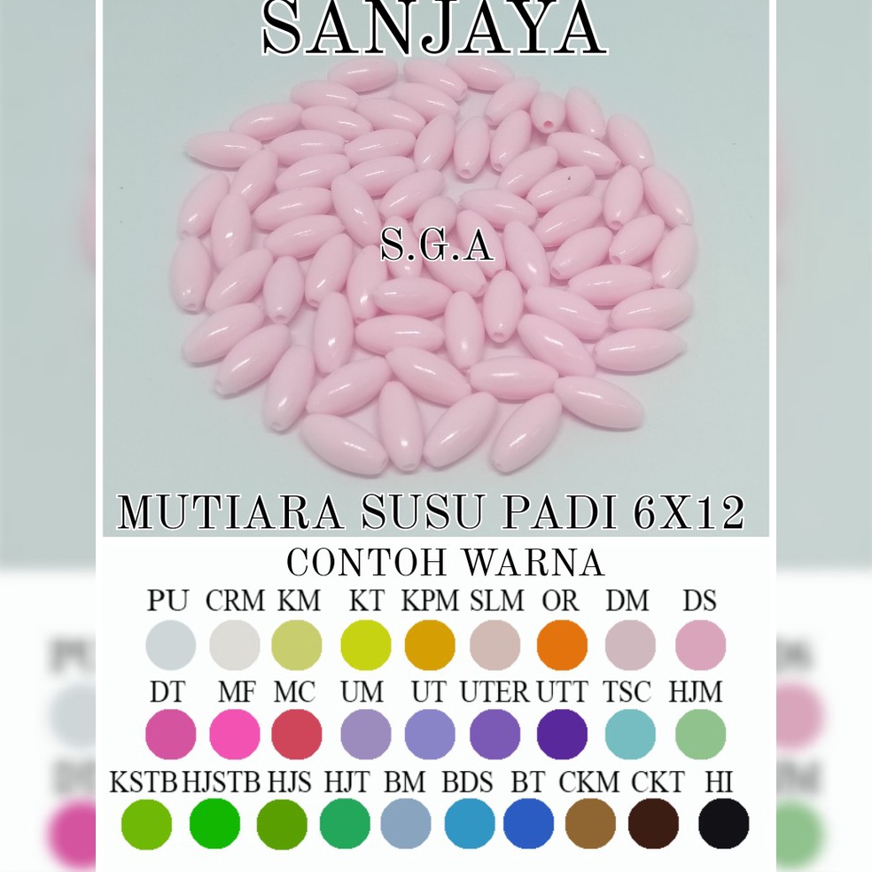 Murah Meriah Manik  Mote  Manik Padi  Mote Padi  Manik Padi Polos  Mote Padi Polos 6x12