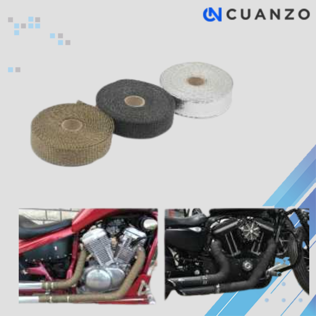 Lakban Peredam Panas Knalpot Motor Exhaust Wrap 50mm 10m / Kain Lakban Pembungkus Bungkus Pembalut P