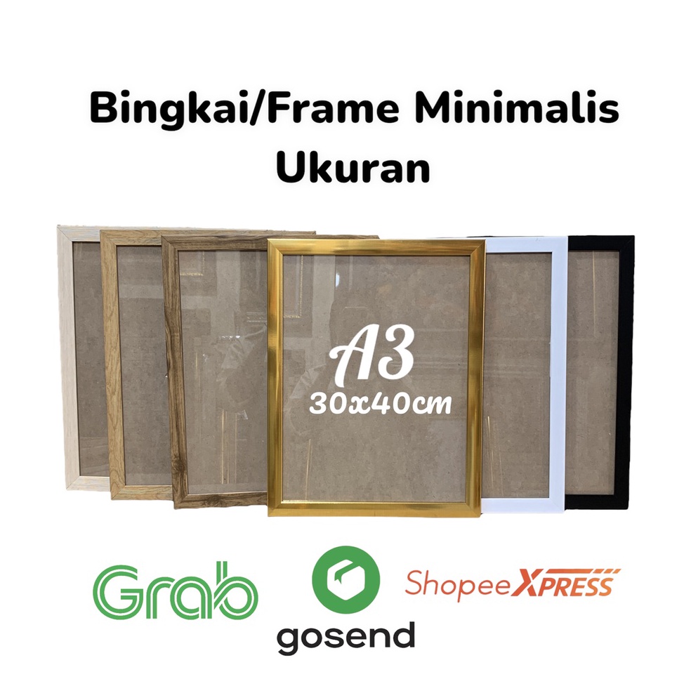 HOT SALE BINGKAI FOTO A3 3x4 PIGURA A3 FRAME FOTO A3 MINIMALIS PUTIH HITAM HIASAN DINDING BINGKAI BI
