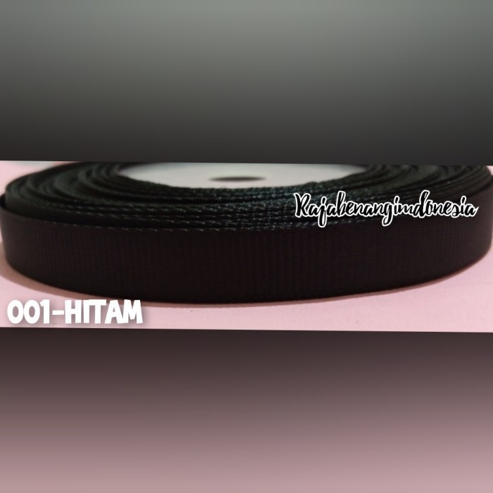 

Pita Grossgrain Polos / Pita Kado / Pita Souvenir 1,2 cm / @ meteran - 001-hitam