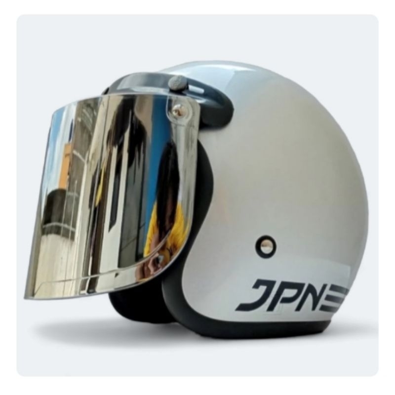 Helm JPN Original Satu Set Dengan Kaca Datar - Kaca Cembung