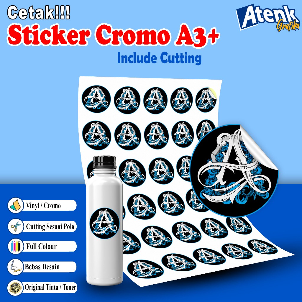 

Cetak Stiker Label Cromo A3+ Include Cutting