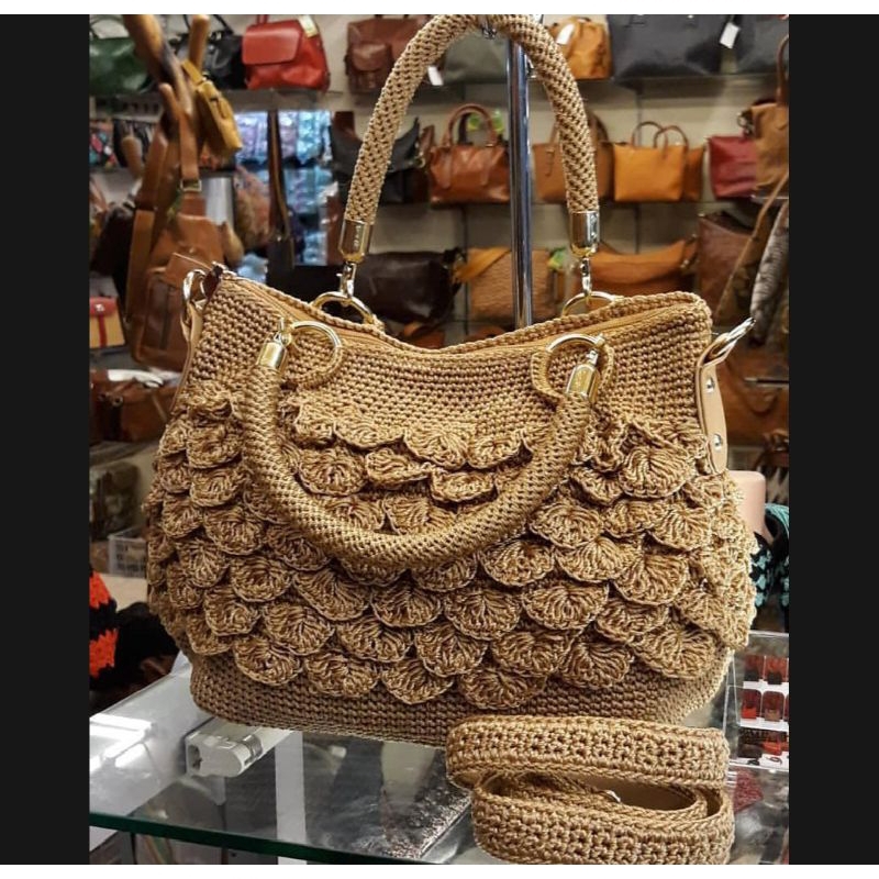 tas rajut wanita sisik naga