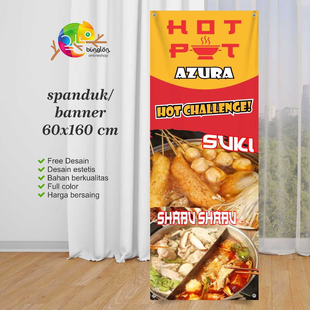 Banner 60x160 Makanan Korea Tomyam Seafood Custom Desain