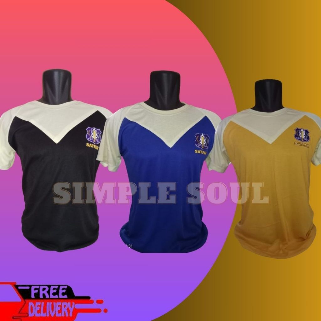 Kaos Polisi Kaos Polisi Pria Bahan PE DOUBLE untuk Pria/Wanita warna Merah/Kuning/Biru Baju Kaos Pol