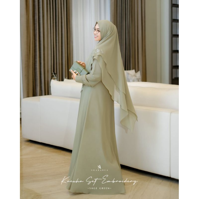 kaesha set embroidery(dress +khimar) by shararea
