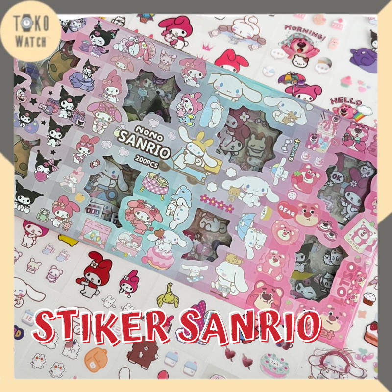 

TOKOWATCH | Sticker 200 Lembar SANRIO LOTSO / CINNAMOROLL / KUROMI / MY MELODY 2D Dekorasi Karakter Anime Anak